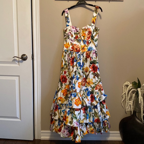 Dolce & Gabbana bamboo print bustier style dress - Picture 1 of 7